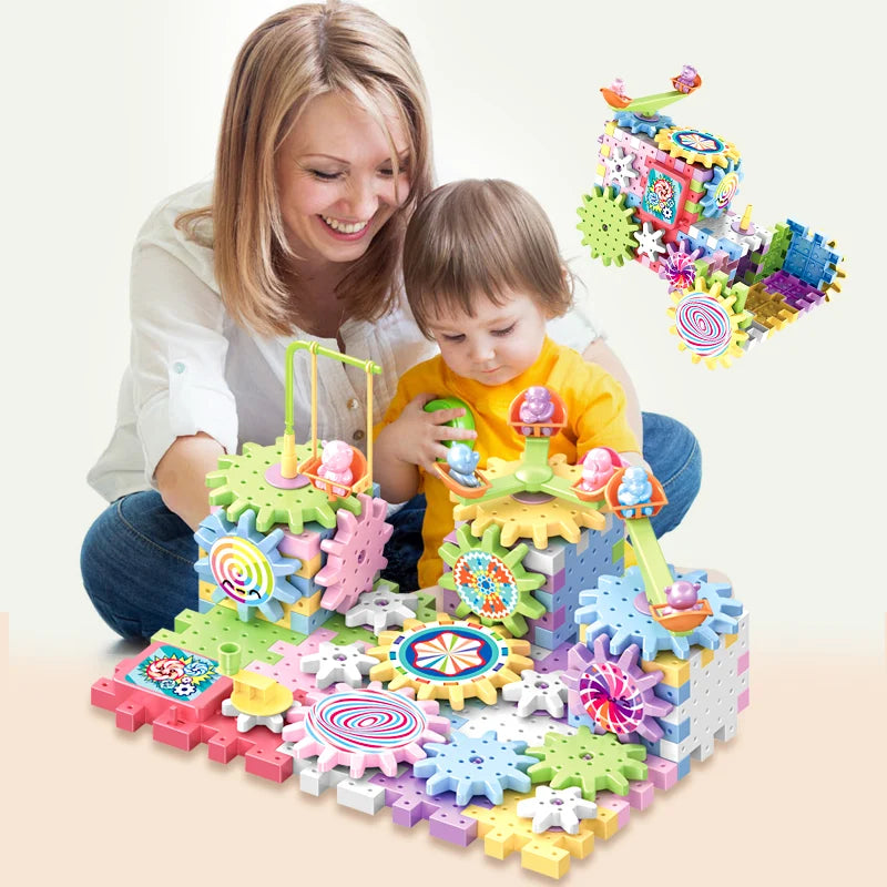 DIY Electric Gear Building Block (101 Pieces & 500 Designs)