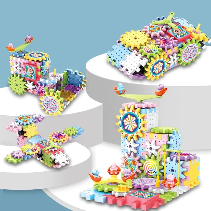 DIY Electric Gear Building Block (101 Pieces & 500 Designs)