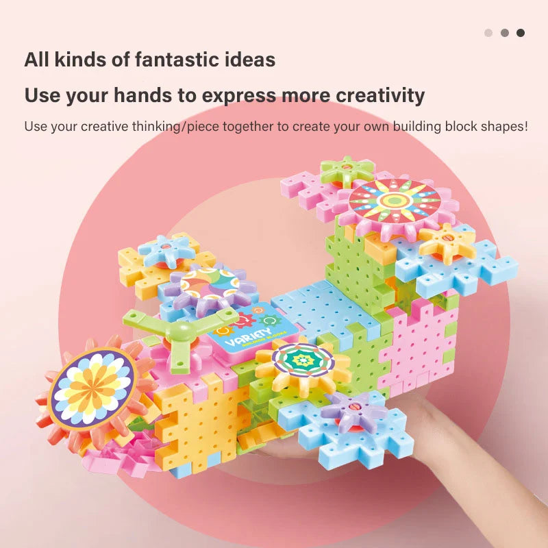 DIY Electric Gear Building Block (101 Pieces & 500 Designs)